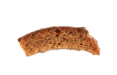 Single bread crouton isolated