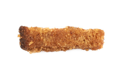 Single bread crouton isolated