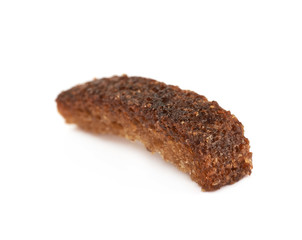 Single bread crouton isolated