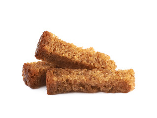 Pile of bread croutons