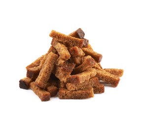 Pile of bread croutons
