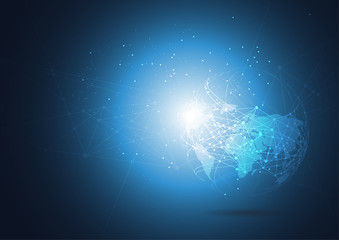 World map point, line, composition, representing the global, Global network connection,international meaning.