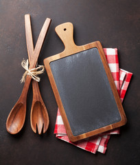 Cooking utensils on stone table