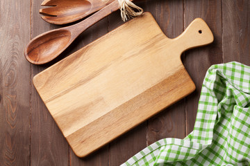 Cooking utensils on wooden table