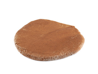 Rolled up layer of cookie dough isolated