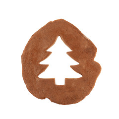 Rolled up layer of cookie dough isolated