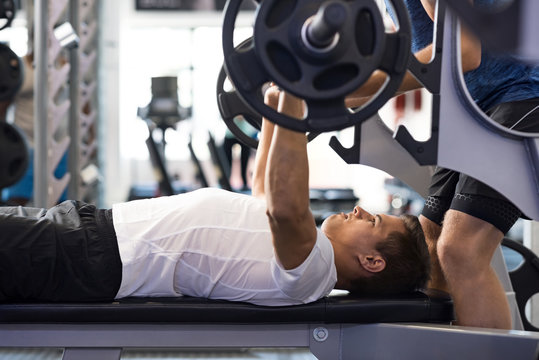 Man Doing Bench Press