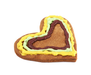 Heart shaped cookie isolated