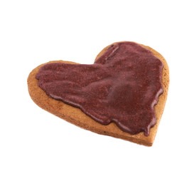 Heart shaped cookie isolated
