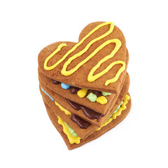 Heart shaped cookie isolated
