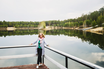 Fototapeta premium portrait of a beautiful woman in nature