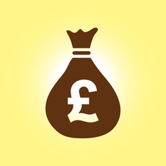 Pound GBP currency symbol. Flat design style. 