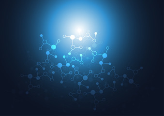 Science template, wallpaper or banner with a DNA molecules.