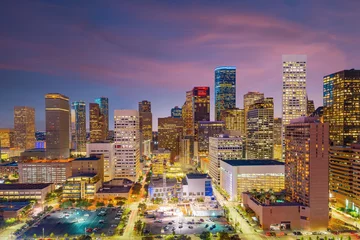 Badezimmer Foto Rückwand Skyline von Downtown Houston © f11photo