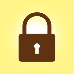 Lock icon. User login or authenticate icon.  Flat design style. 