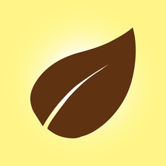 Leaf icon. Fresh natural product. Organic product symbol. Flat design style.