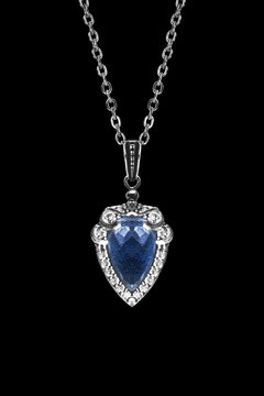 Sapphire necklace isolated