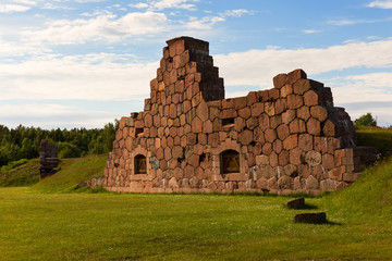 The ruins of the Russian fortress Bomarsund, Finland, Aland Islands
