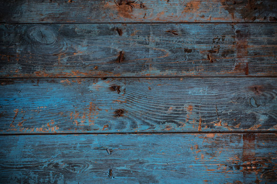 old dark blue wooden background