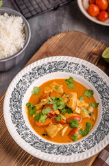 Delicious chicken curry with vegetable