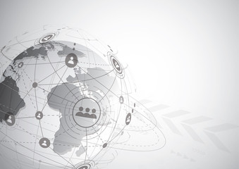 World map point, line, composition, representing the global, Global network connection,international meaning.