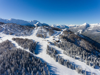 Fototapeta na wymiar Ski station in Valtellina - Valmalenco - Group of Bernina