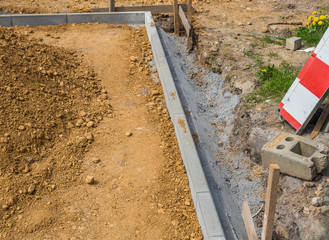 Bordstein Legung Wegebau