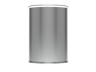 Metallic Ribbed Tin Cans. 3d render.