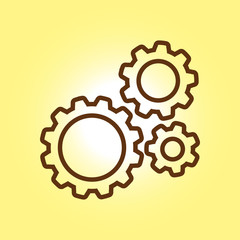Icon of gears.The development and management of business processes.