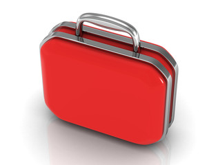 Suitcase on a white background. .3d illustration