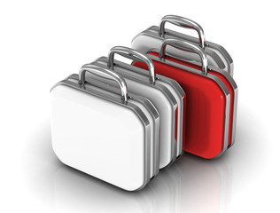 Suitcase on a white background. .3d illustration