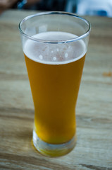 Glass of light beer