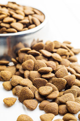 Dry kibble dog food.