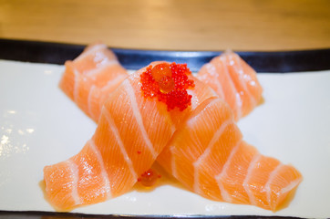 Salmon sushi nigiri