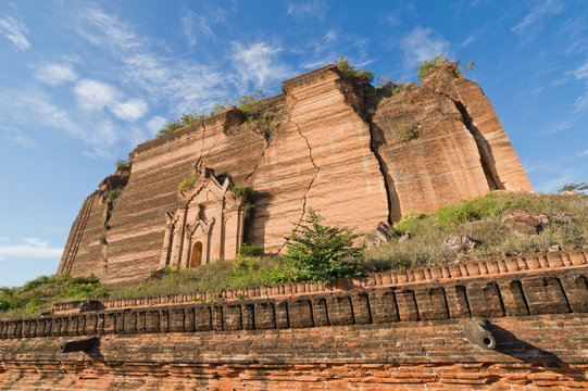 The ruined Mingun pagoda Unfinished pagoda in Mingun paya Temple, Mandalay - Myanmar