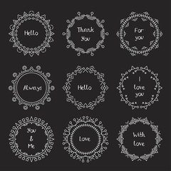 Thin line vector modern geometric frames.