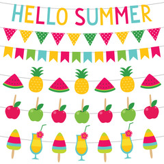 Summer party banners set