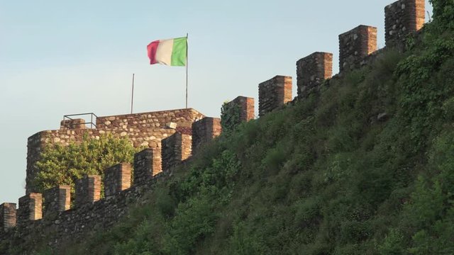 Italian flag on the rock