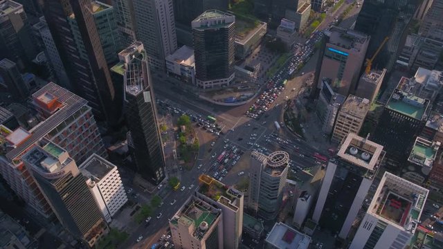 Aerial Korea Seoul April 2017 Gangnam Sunny Day