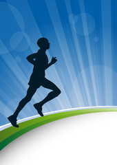 runner in the countryside, Vector poster background