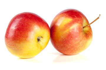 Fresh red apples isolated on white background