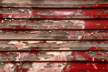Abandoned train with peeling paint