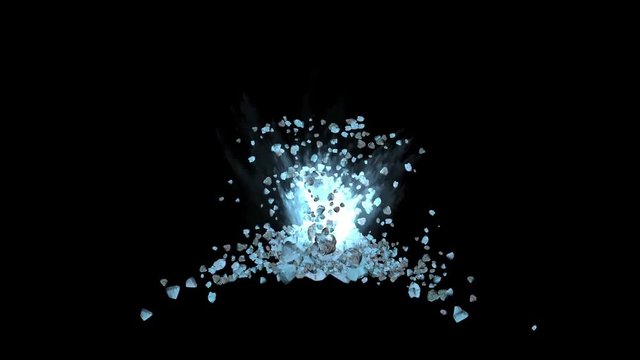 4k Explosion ore stone quarry blasting.