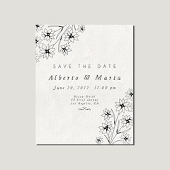 Wedding invitation, marriage, flowers, hand drawn illustration