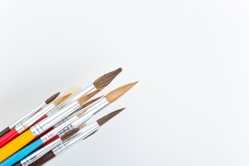 colorful paint brushes,school supplies,special artistic equipment