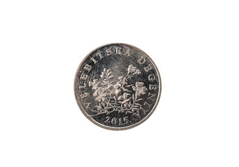Old used and worn out 50 lipa coin.