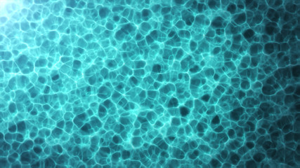 top view blue water caustics abstract background