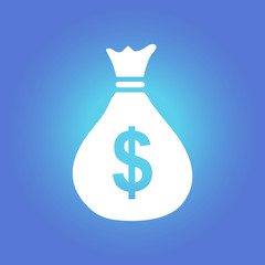 Dollar USD currency symbol. Flat design style. 