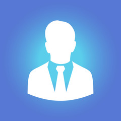 User icon of man in business suit. Flat design style.