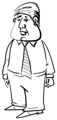 black and white businessman sketch